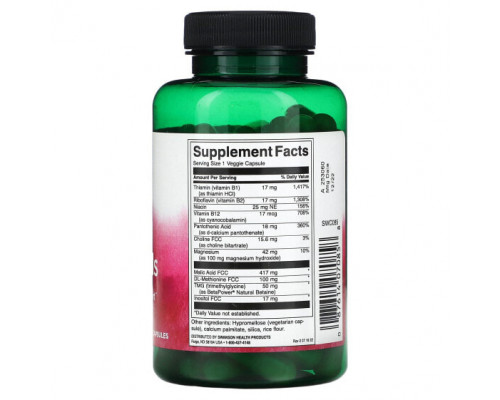 Витамины группы B Swanson, Fibro Essentials, 90 растительных капсул Витамины группы B Swanson, Fibro Essentials, 90 растительных капсул