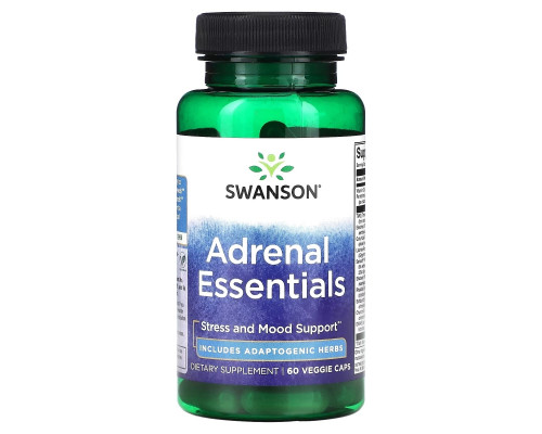 Swanson, Adrenal Essentials, 60 Veggie Caps Swanson, Adrenal Essentials, 60 Veggie Caps