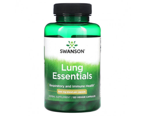 Для здоровья дыхательной системы Lung Essentials, 500 mg, 120 Veggie Capsules Для здоровья дыхательной системы Lung Essentials, 500 mg, 120 Veggie Capsules