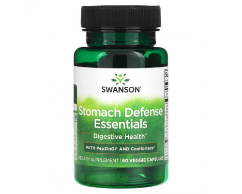 Для пищеварительной системы Swanson, Stomach Defense Essentials, 60 растительных капсул Для пищеварительной системы Swanson, Stomach Defense Essentials, 60 растительных капсул