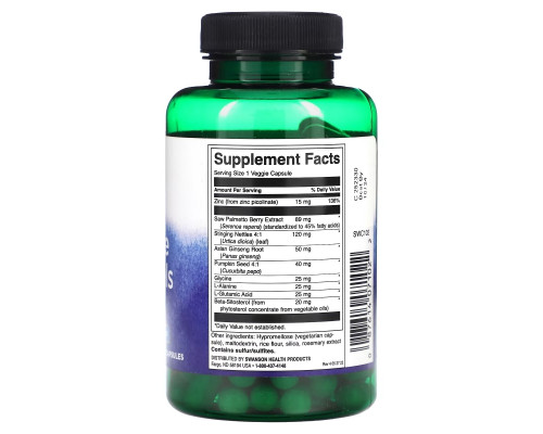 Swanson, Prostate Essentials, 90 растительных капсул Swanson, Prostate Essentials, 90 растительных капсул