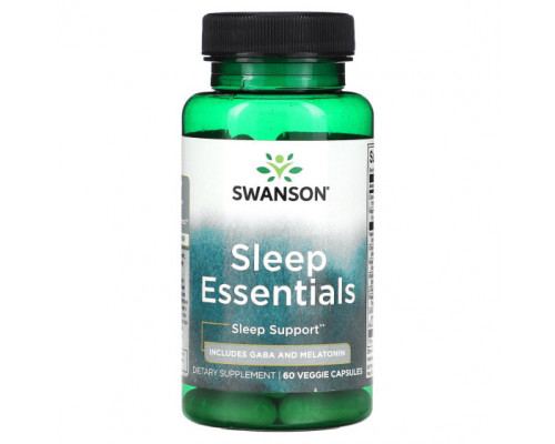 Для здорового сна Swanson, Sleep Essentials, 60 растительных капсул Для здорового сна Swanson, Sleep Essentials, 60 растительных капсул