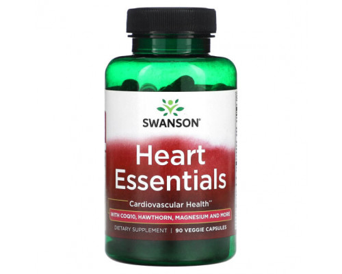 Для сердца и сосудов Swanson, Heart Essentials, 90 растительных капсул Для сердца и сосудов Swanson, Heart Essentials, 90 растительных капсул