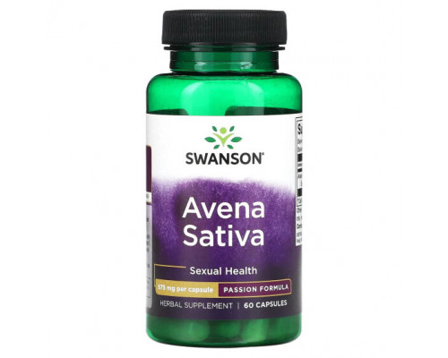 Растительные экстракты и настойки Swanson, Avena Sativa, 575 мг, 60 капсул Растительные экстракты и настойки Swanson, Avena Sativa, 575 мг, 60 капсул