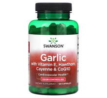 Swanson, Garlic with Vitamin E, Hawthorn, Cayenne & CoQ10, 120 Capsules