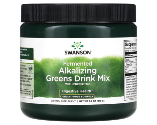 Зелень и зеленые овощи Fermented Alkalizing Greens Drink Mix With Probiotics, 7.4 oz (210 g) Зелень и зеленые овощи Fermented Alkalizing Greens Drink Mix With Probiotics, 7.4 oz (210 g)