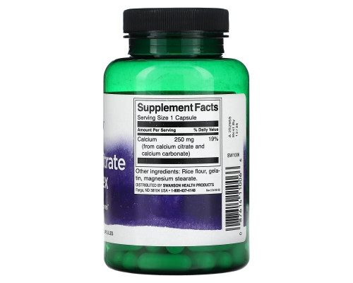 Swanson, Calcium Citrate Complex, 250 mg , 100 Capsules Swanson, Calcium Citrate Complex, 250 mg , 100 Capsules