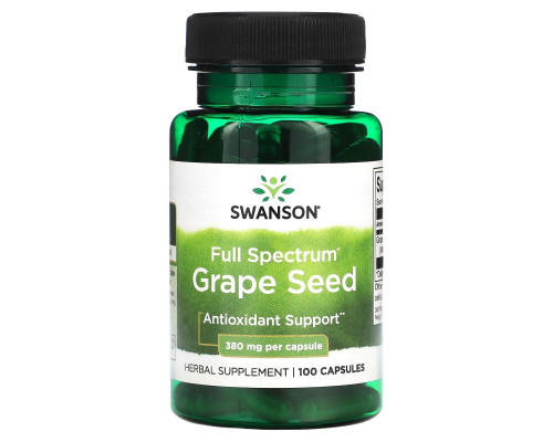 Swanson, Full Spectrum Grape Seed, 380 mg, 100 Capsules Swanson, Full Spectrum Grape Seed, 380 mg, 100 Capsules