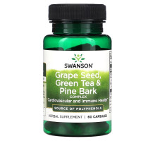 Swanson, Grape Seed, Green Tea & Pine Bark Complex, 60 Capsules