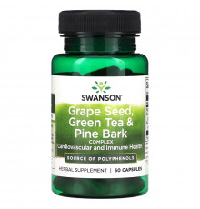 Swanson, Grape Seed, Green Tea & Pine Bark Complex, 60 Capsules