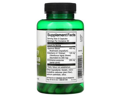 Swanson, Elderberry & Echinacea with Agaricus Blazei Mushroom, 120 Capsules Swanson, Elderberry & Echinacea with Agaricus Blazei Mushroom, 120 Capsules