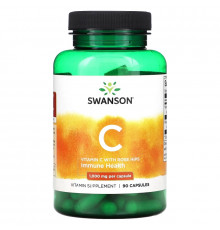 Swanson, Vitamin C With Rose Hips, 90 Capsules