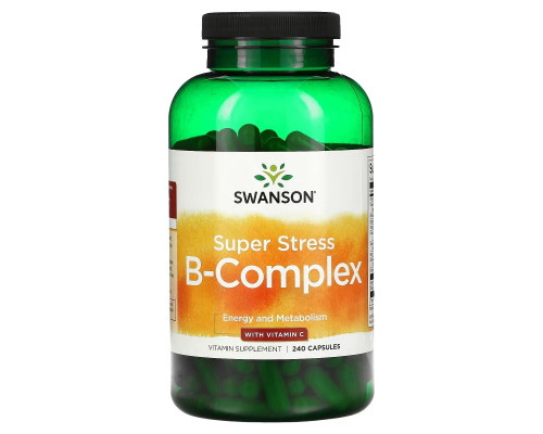 Swanson, Super Stress B-Complex With Vitamin C, 240 Capsules Swanson, Super Stress B-Complex With Vitamin C, 240 Capsules