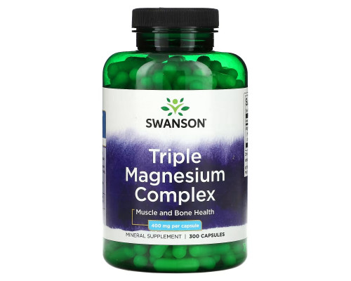 Swanson, Triple Magnesium Complex, 400 mg, 300 Capsules Swanson, Triple Magnesium Complex, 400 mg, 300 Capsules