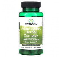 Растительные экстракты и настойки Adaptogenic Herbal Complex with Rhodiola, Ashwagandha & Ginseng, 60 Capsules