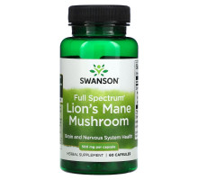 Swanson, Full Spectrum Lion's Mane Mushroom, 500 mg, 60 Capsules