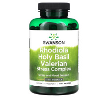 Swanson, Rhodiola Holy Basil Valerian Stress Complex, 180 Capsules