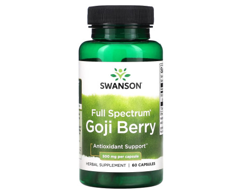 Swanson, Full Spectrum Goji Berry, 500 mg, 60 Capsules Swanson, Full Spectrum Goji Berry, 500 mg, 60 Capsules