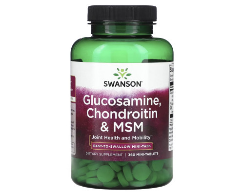 Swanson, Glucosamine, Chondroitin & MSM, 360 Mini Tablets Swanson, Glucosamine, Chondroitin & MSM, 360 Mini Tablets