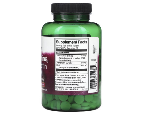 Swanson, Glucosamine, Chondroitin & MSM, 360 Mini Tablets Swanson, Glucosamine, Chondroitin & MSM, 360 Mini Tablets