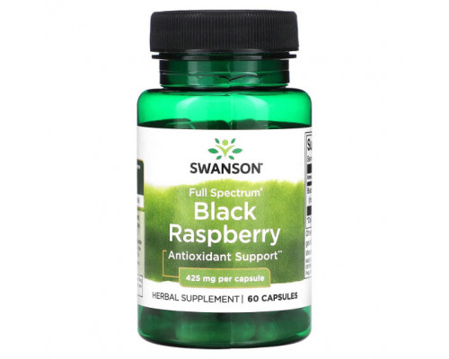 Фрукты и ягоды Swanson, Черная малина Full Spectrum, 425 мг, 60 капсул Фрукты и ягоды Swanson, Черная малина Full Spectrum, 425 мг, 60 капсул