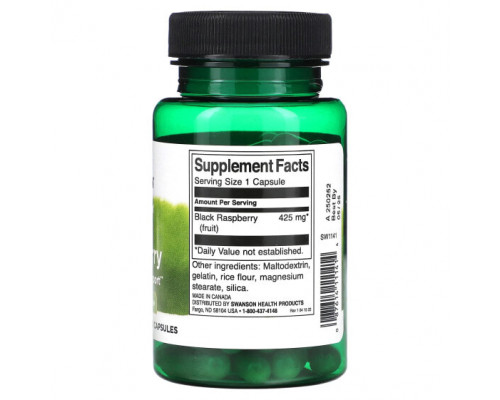 Фрукты и ягоды Swanson, Черная малина Full Spectrum, 425 мг, 60 капсул Фрукты и ягоды Swanson, Черная малина Full Spectrum, 425 мг, 60 капсул