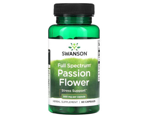 Swanson, Full Spectrum Passion Flower, 500 мг, 60 капсул