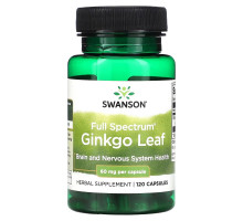 Swanson, Full Spectrum Ginkgo Leaf, 60 mg, 120 Capsules