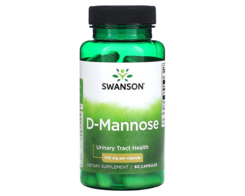 Женское здоровье Swanson, D-манноза, 700 мг, 60 капсул Женское здоровье Swanson, D-манноза, 700 мг, 60 капсул