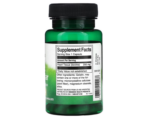 Swanson, Heart Glandular , 250 mg , 60 Capsules Swanson, Heart Glandular , 250 mg , 60 Capsules