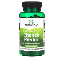 Растительные экстракты и настойки Swanson, Full Spectrum Chanca Piedra, 500 мг, 60 растительных капсул