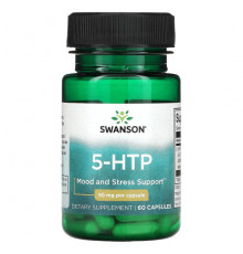 Для похудения и контроля веса Swanson, 5-HTP, 50 мг, 60 капсул