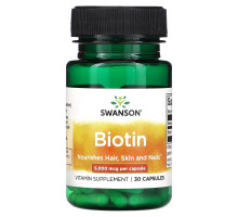 Swanson, Biotin, 5,000 mcg, 30 Capsules