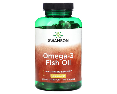 Swanson, Omega-3 Fish Oil, Lemon, 150 Softgels Swanson, Omega-3 Fish Oil, Lemon, 150 Softgels