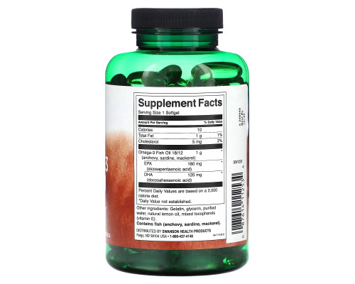 Swanson, Omega-3 Fish Oil, Lemon, 150 Softgels Swanson, Omega-3 Fish Oil, Lemon, 150 Softgels