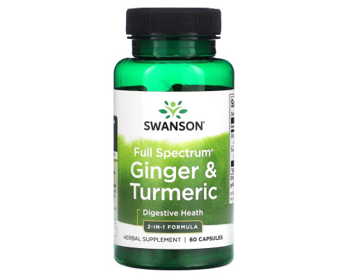 Swanson, Full Spectrum Ginger & Turmeric, 60 Capsules