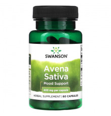 Растительные экстракты и настойки Swanson, Avena Sativa, 400 мг, 60 капсул