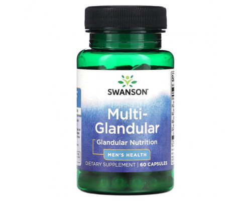 Мужское здоровье Swanson, Multi-Glandular, для мужского здоровья, 60 капсул Мужское здоровье Swanson, Multi-Glandular, для мужского здоровья, 60 капсул