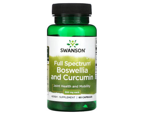 Swanson, Full Spectrum Boswellia and Curcumin, 300 mg, 60 Capsules Swanson, Full Spectrum Boswellia and Curcumin, 300 mg, 60 Capsules