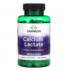Swanson, Calcium Lactate, 100 mg , 100 Capsules