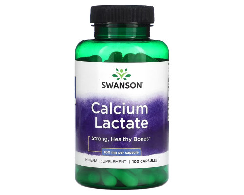 Swanson, Calcium Lactate, 100 mg , 100 Capsules Swanson, Calcium Lactate, 100 mg , 100 Capsules