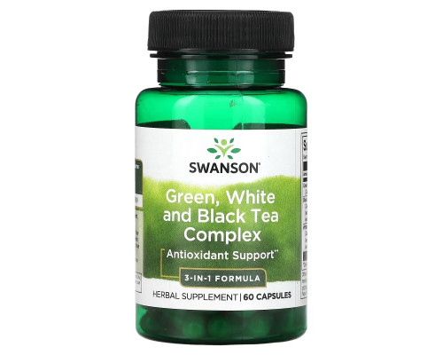 Swanson, Green, White and Black Tea Complex, 60 Capsules Swanson, Green, White and Black Tea Complex, 60 Capsules
