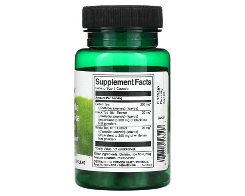 Swanson, Green, White and Black Tea Complex, 60 Capsules Swanson, Green, White and Black Tea Complex, 60 Capsules
