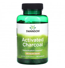 Swanson, Activated Charcoal, 260 mg, 120 Capsules