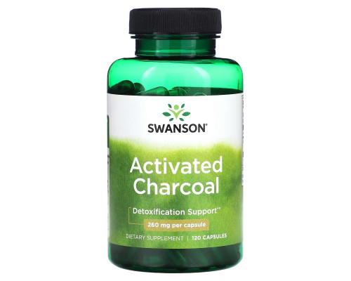Swanson, Activated Charcoal, 260 mg, 120 Capsules Swanson, Activated Charcoal, 260 mg, 120 Capsules