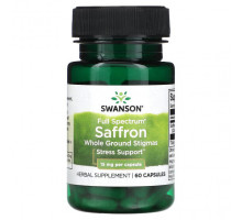 Имбирь и куркума Swanson, Шафран, 15 мг, 60 капсул