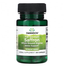 Имбирь и куркума Swanson, Шафран, 15 мг, 60 капсул