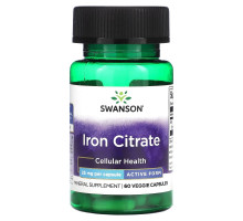 Swanson, Iron Citrate, Active Form, 25 mg, 60 Veggie Capsules