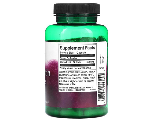 Swanson, Chondroitin Sulfate , 600 mg , 120 Capsules Swanson, Chondroitin Sulfate , 600 mg , 120 Capsules