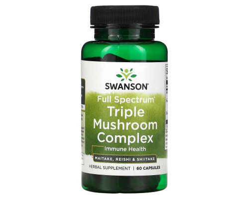 Swanson, Full Spectrum Triple Mushroom Complex, 60 Capsules Swanson, Full Spectrum Triple Mushroom Complex, 60 Capsules